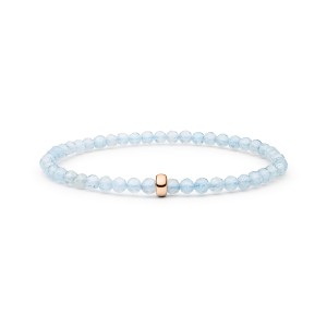 Bratara acvamarin si argint placat cu aur roz DiAmanti 222-55B-G (Argint 925‰ 0,85 g.)